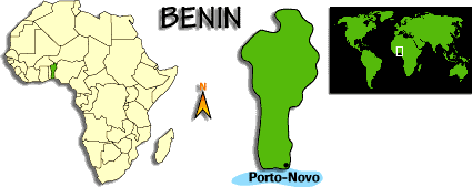 [Country map of Benin]