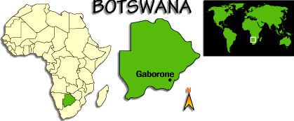 [Country map of Botswana]