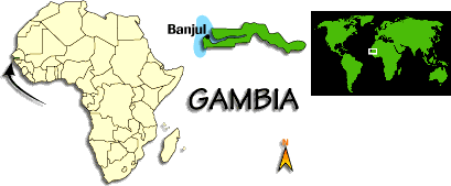 [Country map of The Gambia]