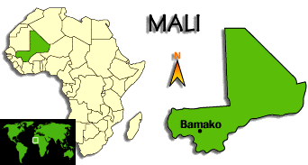 [Country map of Mali]