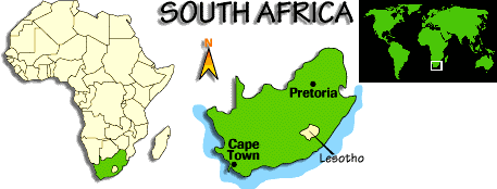 [Country map of South Africa]