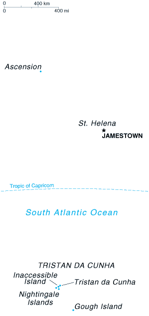 [Country map of Saint Helena]