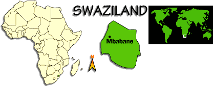 [Country map of Swaziland]
