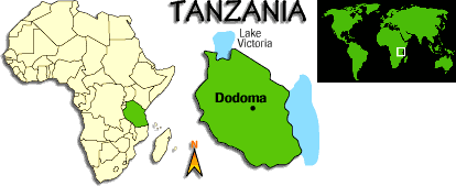 [Country map of Tanzania]