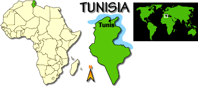 [Country map of Tunisia]