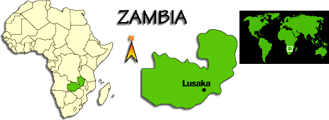 [Country map of Zambia]