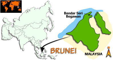 [Country map of Brunei]