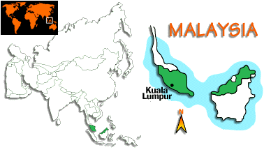 [Country map of Malaysia]
