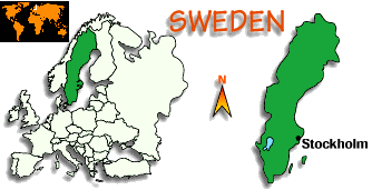 [Country map of Sweden]