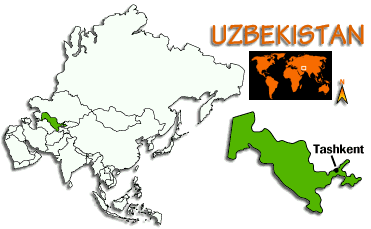 [Country map of Uzbekistan]