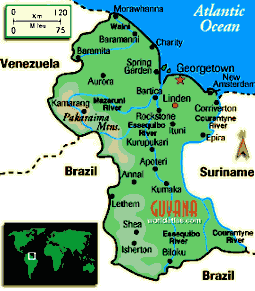 [Country map of Guyana]